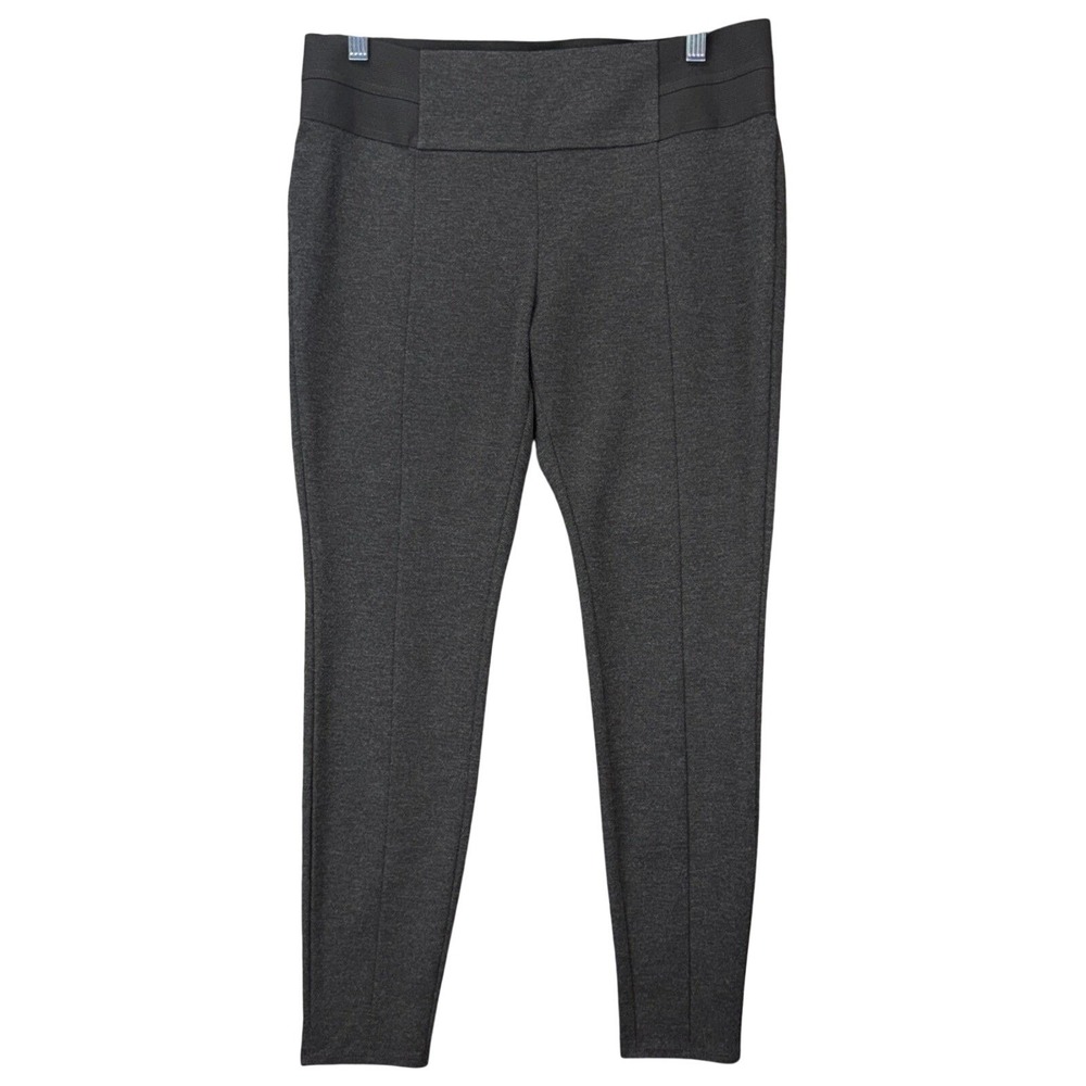 Daisy Fuentes Petites Womens Petite Large Gray Stretch Knit Pull On Career Pants